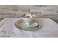 Троен порцеланов сет - чаша + две чиниики