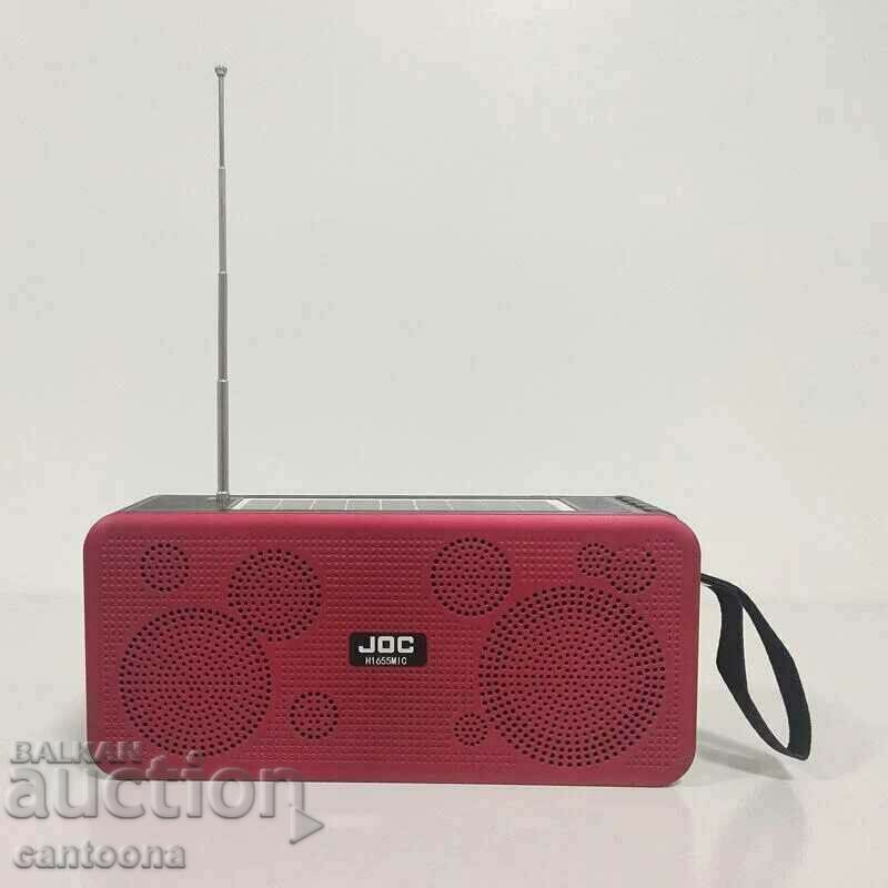 Radio JOC H1655MIC, USB, card SD, Bluetooth, panou solar,