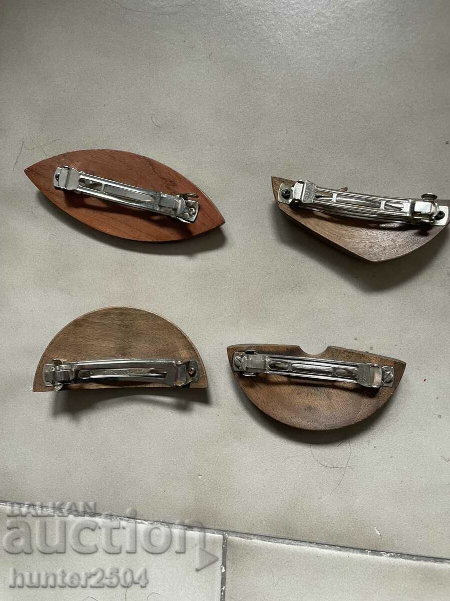 Hairpins, wooden, ART production, perfect. - 6 Hairpins, wooden, ART production, perfect. - 6