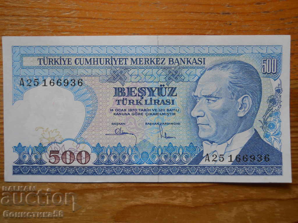 500 Lira 1970 - Turkey ( EF )