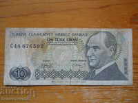 10 lire 1970 - Turcia ( F )