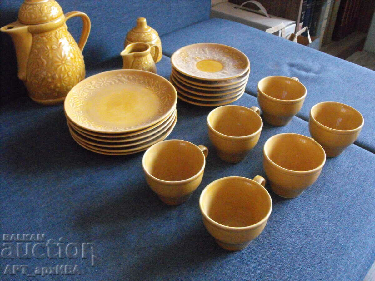 TEA SET for 6, total of 21 vessels, porcelain. with price 88.50 BGN | € 45.25