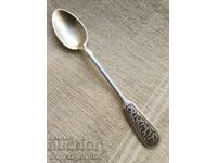 Rare Antique Russian Silver Spoon with Niello, Late 19th c