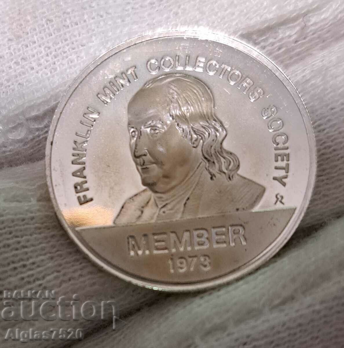 American silver token /Franklin 7.18 gr.,925/ - 5 American silver token /Franklin 7.18 gr.,925/ - 5