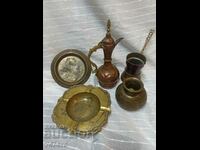 LOT OF COPPER AND BRONZE - POTTERY, ASHTRAY, ETC