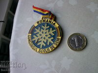 Placa cu medalie Romania consulul scol de schi