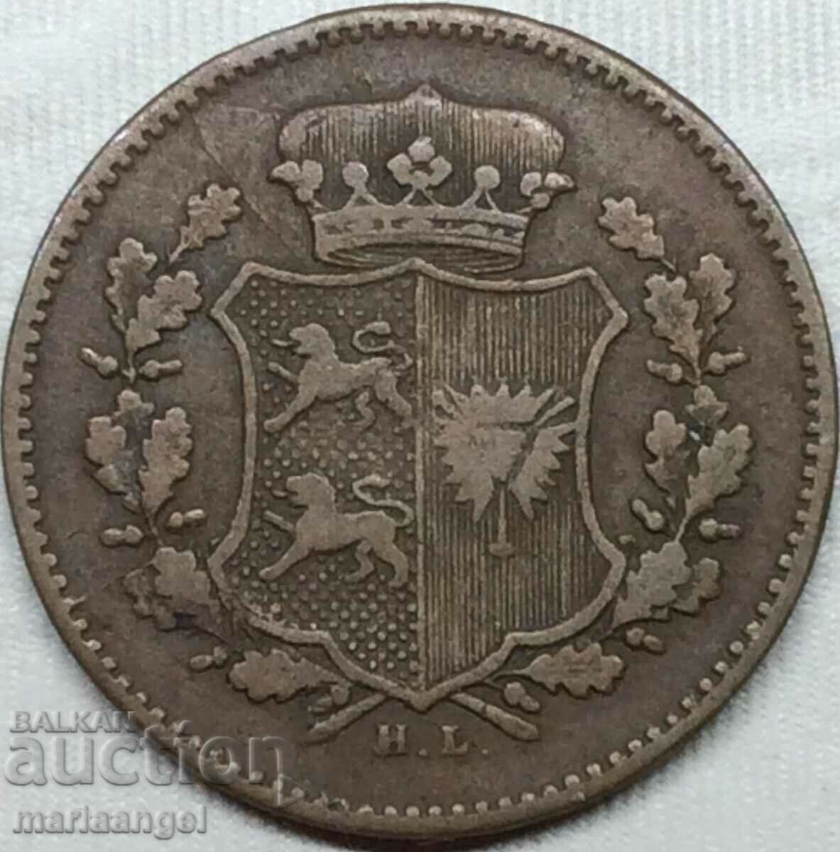 1 dreiling 1850 Germania 4,7g Christian VII Cu - destul de rar
