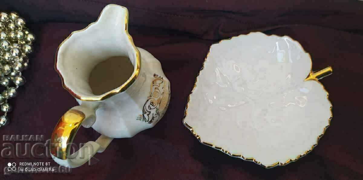 Beautiful SEVELEN milk jug and leaf with price 21.00 BGN | € 10.74 Beautiful SEVELEN milk jug and leaf with price 21.00 BGN | € 10.74