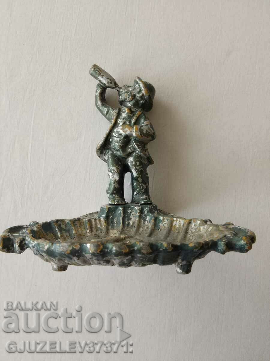 Old Stone Figure with ashtray USSR boy - 6 Old Stone Figure with ashtray USSR boy - 6