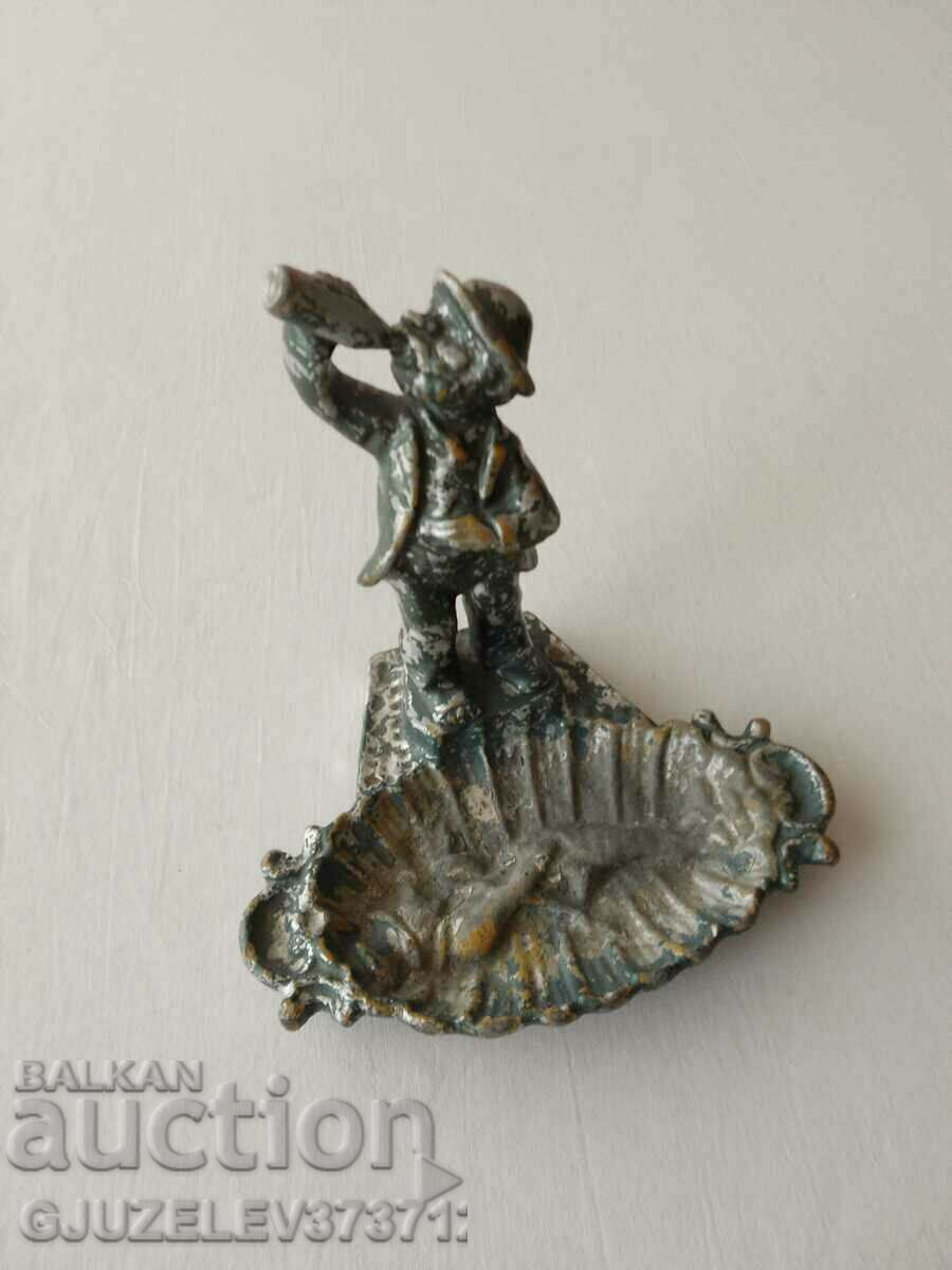 Old Stone Figure with ashtray USSR boy - 7 Old Stone Figure with ashtray USSR boy - 7