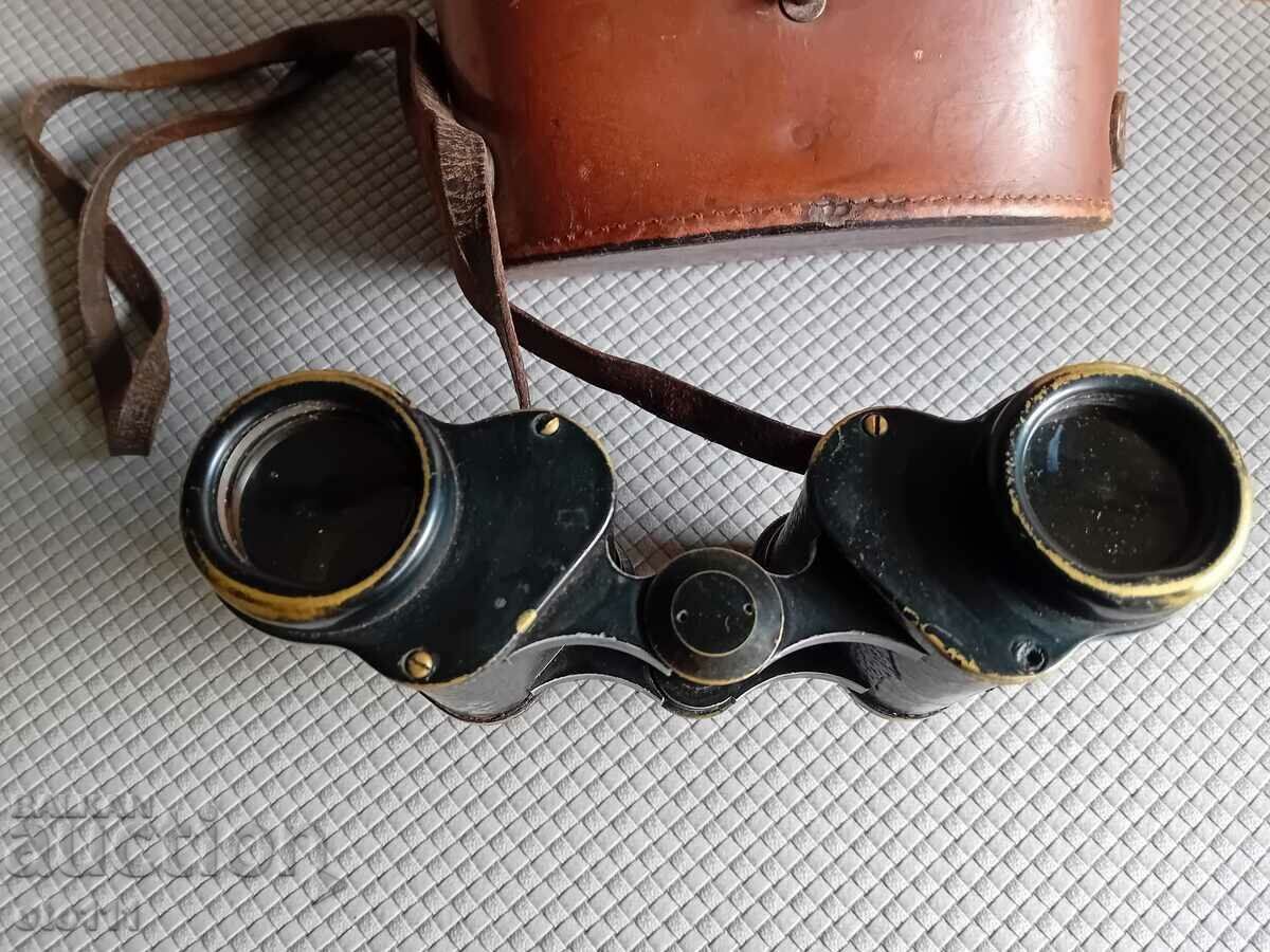 OLD HUET MILITARY BINOCULARS - WW2 - WITH CASE - 5 OLD HUET MILITARY BINOCULARS - WW2 - WITH CASE - 5