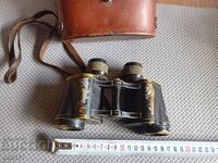 OLD HUET MILITARY BINOCULARS - WW2 - WITH CASE