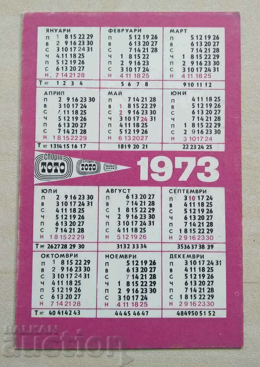 14914 Calendar - Sport Toto 6 of 49 - 1973 with price 0.30 BGN | € 0.15