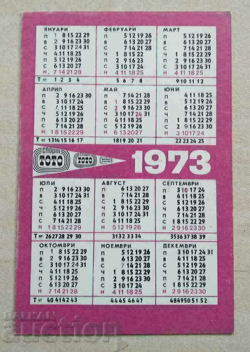 14920 Calendar - Sport Toto 6 of 49 - 1973 with price 0.30 BGN | € 0.15
