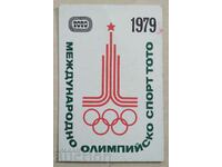 14923 Calendar - Sport Toto Olympics Moscow - 1979