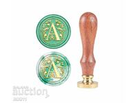 Wax seal letter A, Set: seal spoon and wax