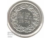 Ελβετία-½ Φράγκο-1974-KM# 23a-Helvetia standing