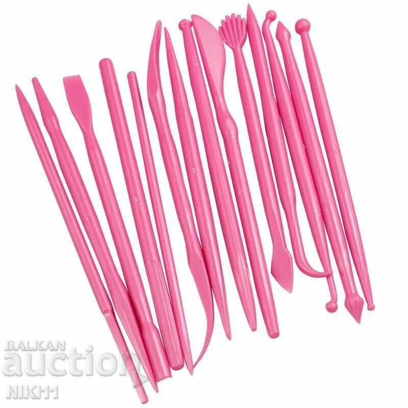 14 pcs fondant clay modeling and processing tools with price 7.00 BGN | € 3.58