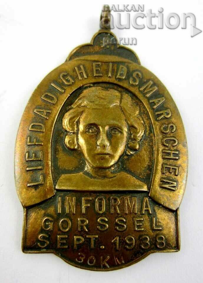 Charity march in the Netherlands-Old medal-1938