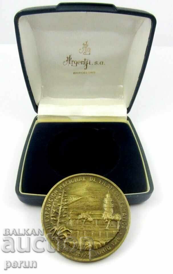Delivery of National Philatelic Exhibition-Spain-Bronze Medal-1986 Delivery of National Philatelic Exhibition-Spain-Bronze Medal-1986