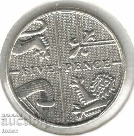 United Kingdom-5 Pence-2012-KM# 1109d-Elizabeth II 4th p.