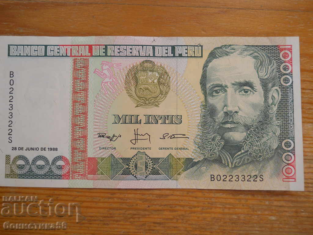 1000 inti 1988 - Peru ( UNC )