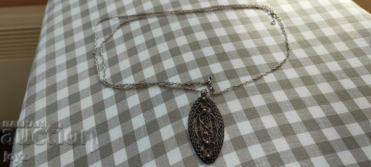 ANTIQUE SILVER FILIGRAN NECKLACE 7.15 GRAMS - 7 ANTIQUE SILVER FILIGRAN NECKLACE 7.15 GRAMS - 7