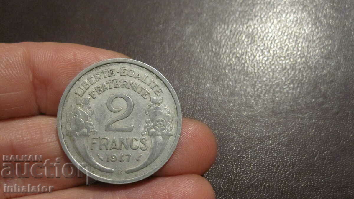 1947 2 francs France letter B