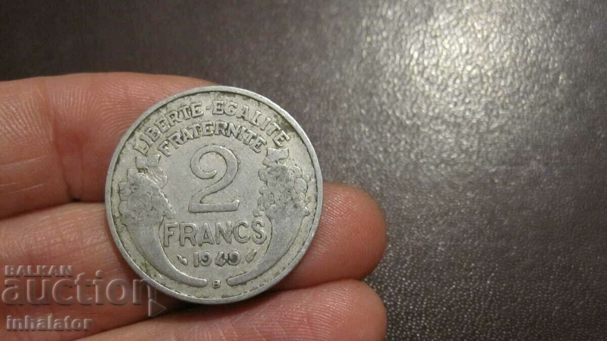 1949 2 francs France letter B