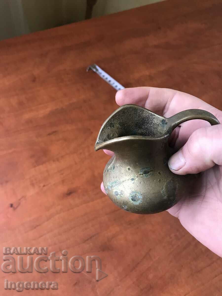 BRONZE MASSIVE CASTING JUG - 392 GR. - 5 BRONZE MASSIVE CASTING JUG - 392 GR. - 5