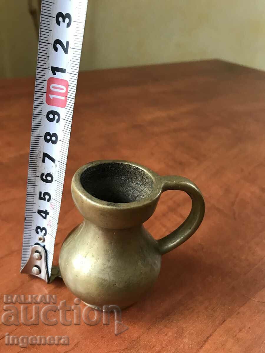 Auction BRONZE MASSIVE CASTING JUG - 327 GR. Auction BRONZE MASSIVE CASTING JUG - 327 GR.