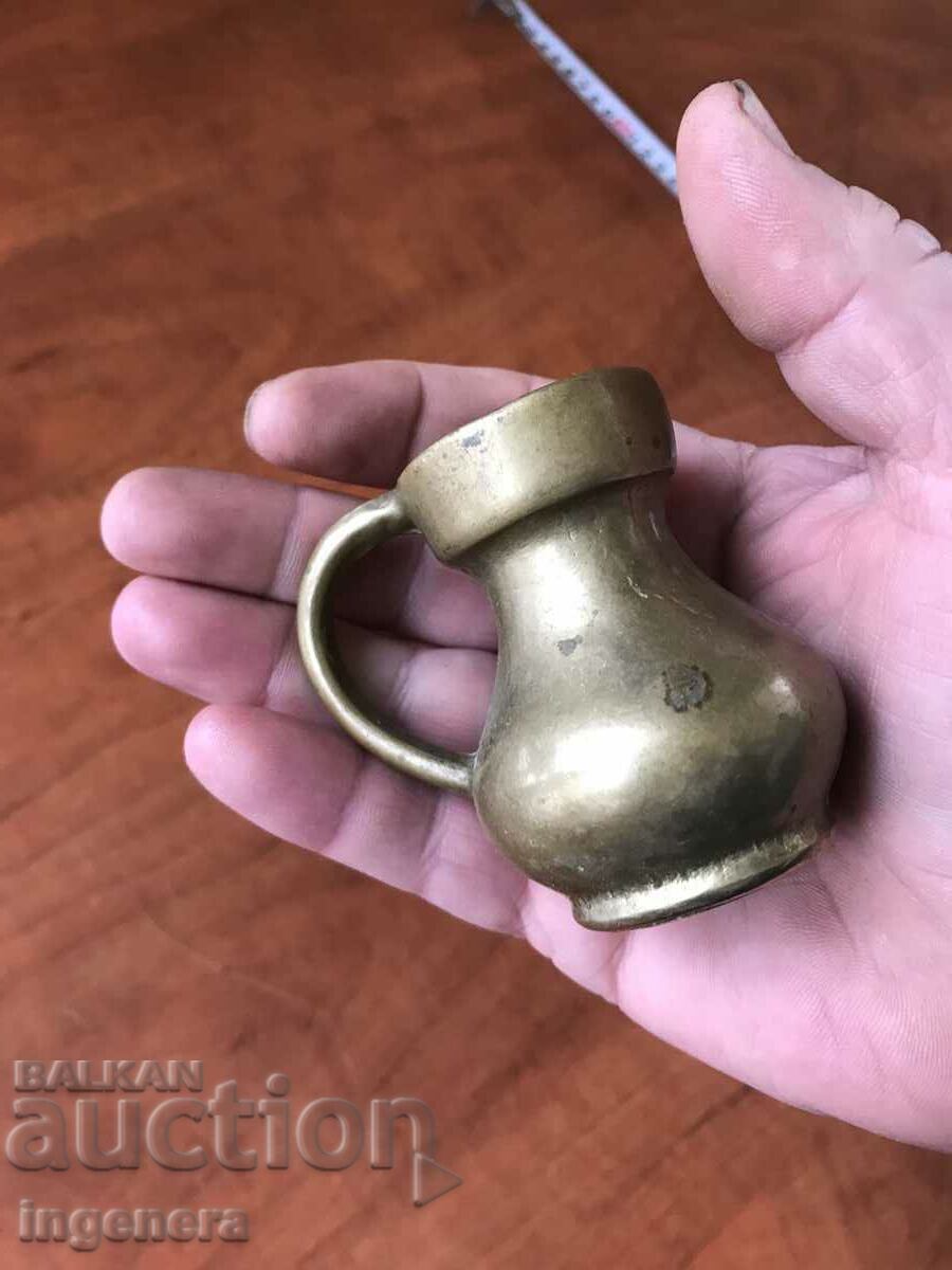 BRONZE MASSIVE CASTING JUG - 327 GR. - 5 BRONZE MASSIVE CASTING JUG - 327 GR. - 5