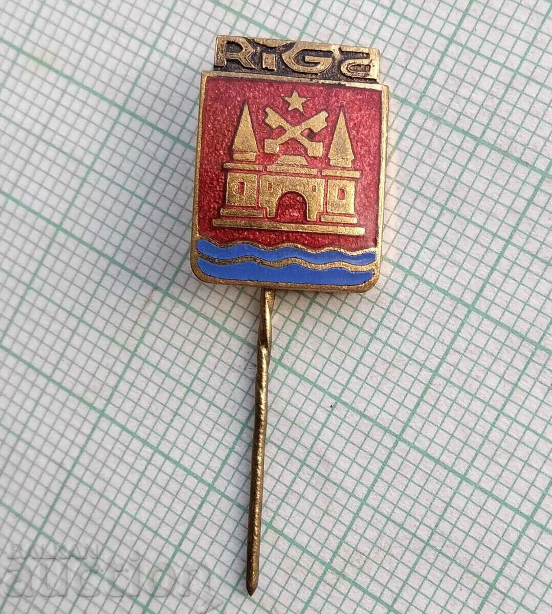 14692 Badge - coat of arms of the city of Riga Latvia - bronze enamel with price 2.00 BGN | € 1.02