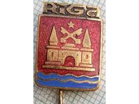 14692 Badge - coat of arms of the city of Riga Latvia - bronze enamel