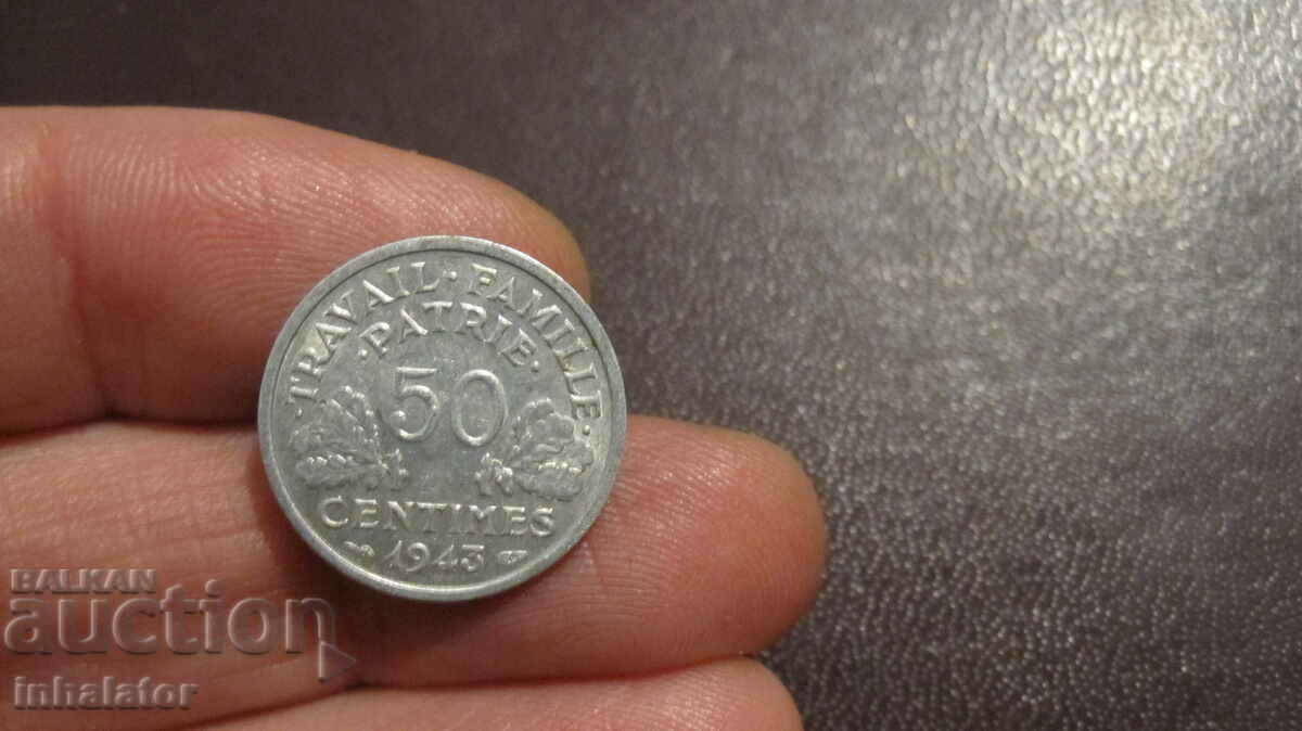 1943 year 50 centimes