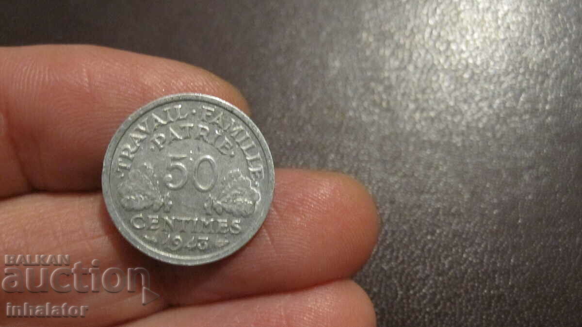 1943 year 50 centimes
