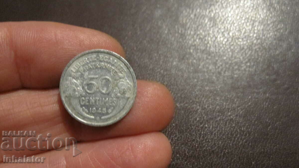 1945 year 50 centimes letter B
