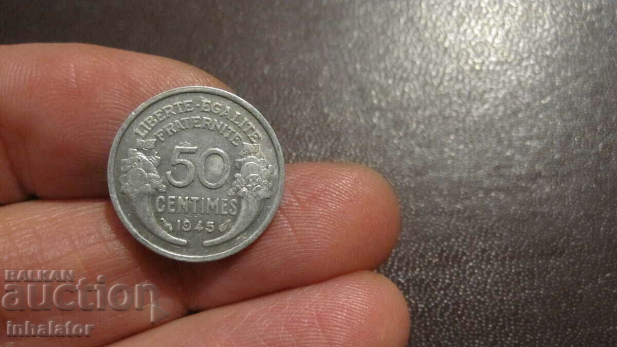 1945 year 50 centimes