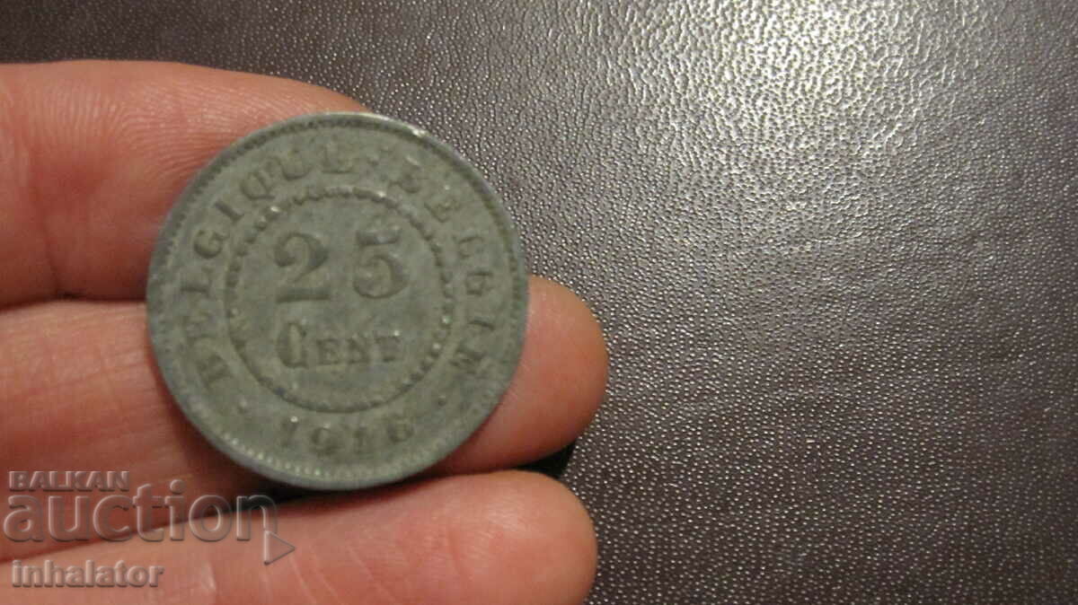 1916 25 centimes Belgium - Zinc