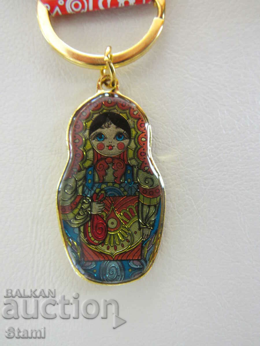 Matryoshka metal keychain, Russia - 5 Matryoshka metal keychain, Russia - 5