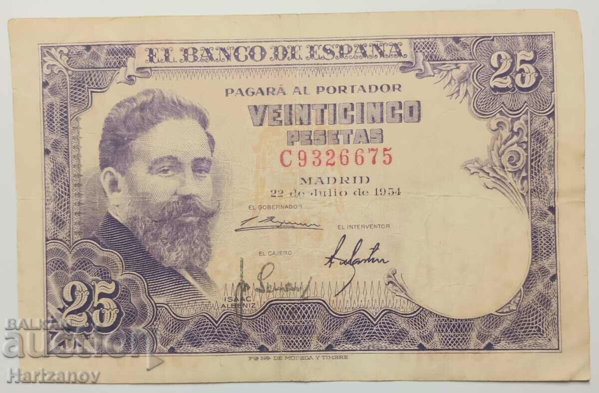 25 pesete Spania 1954 / 25 pesetas 1954