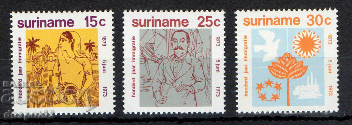 1973 Суринам. 100 г. от пристигането на индийските емигранти