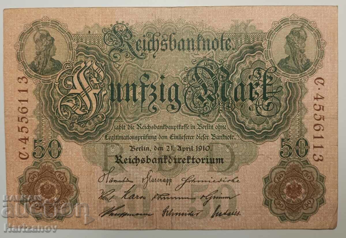 50 марки Германия 1910 /50 mark Germany 1910 serie.C F+