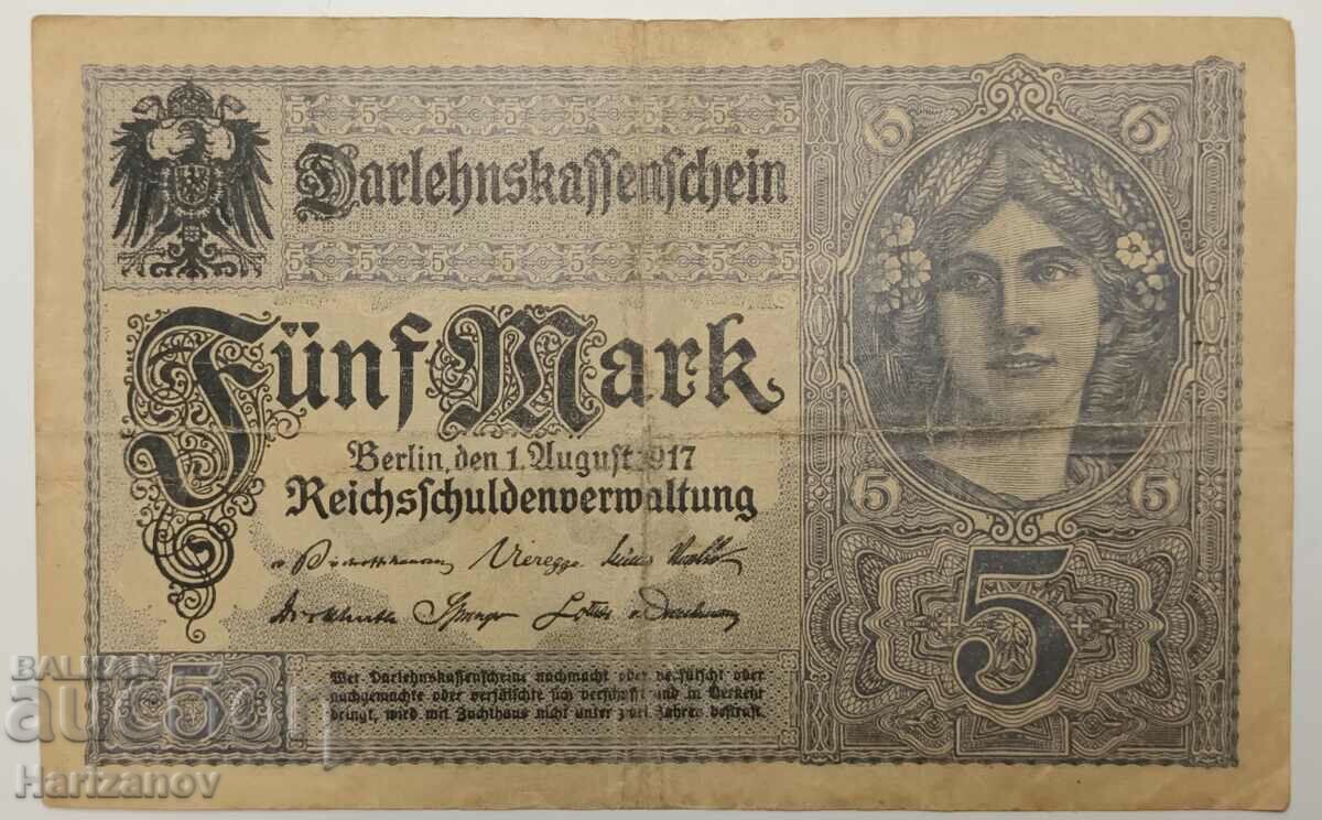 5 марки Германия 1910 /5 mark Germany 1917 serie.A