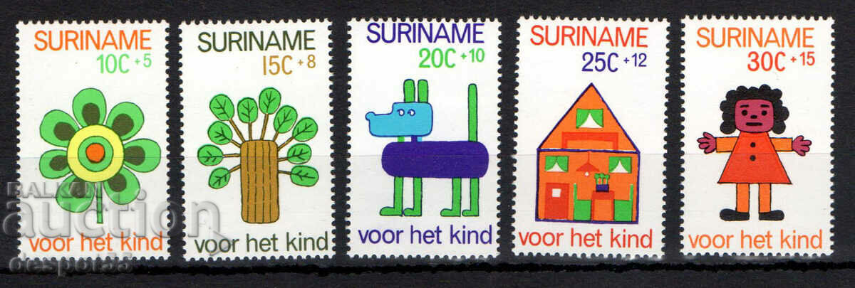 1973. Suriname. Children's welfare + Block.