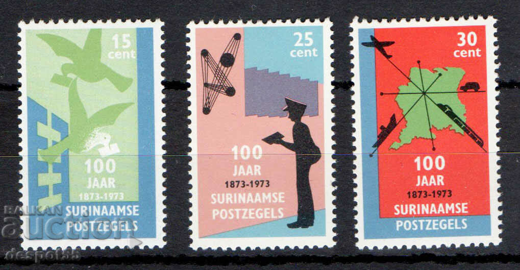 1973. Σουρινάμ. 100η επέτειος των γραμματοσήμων του Σουρινάμ.