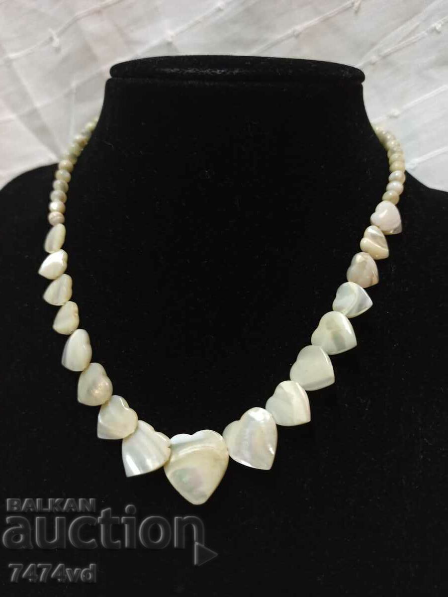 STYLISH PEARL NECKLACE - HEARTS - 5 STYLISH PEARL NECKLACE - HEARTS - 5