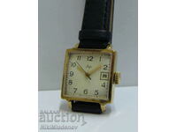 Съветски ЛУЧ Дамски позлатен ръчен часовник, с дата Работещ