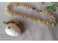 Old rare brooch and bracelet, mother of pearl