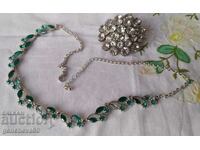 Vintage crystal brooch and necklace